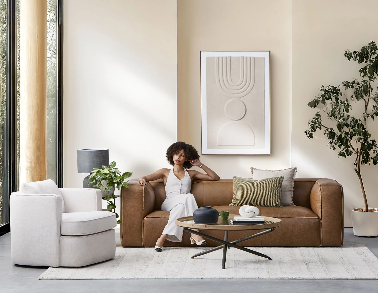 MONTE — 100% leather classic 3-seater sofa (39-69-47-67)