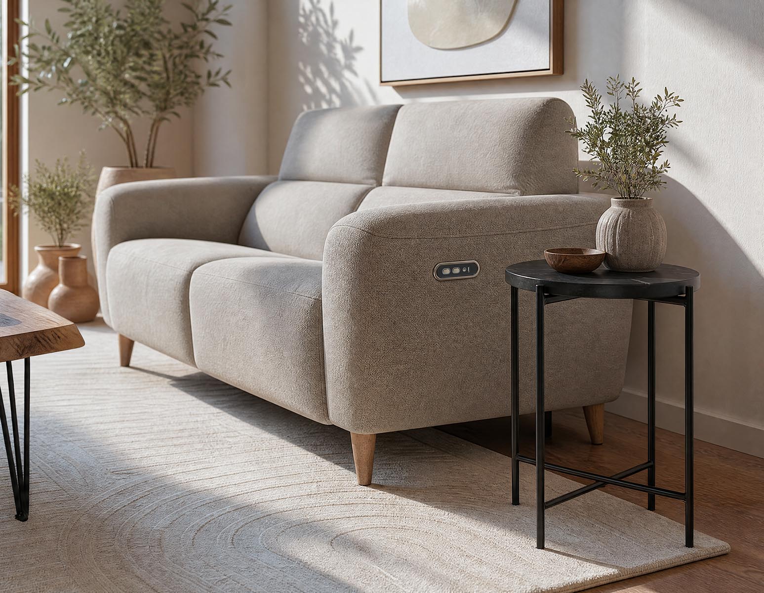 DENVER — Round marble end table 50cm (41-67-03-20)