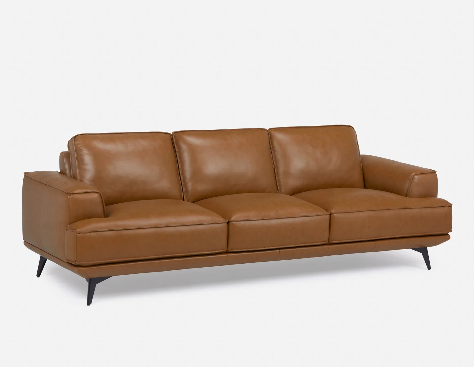 ALPHA — 100% leather mid century 3-seater sofa (79-69-64-96) - Image 13