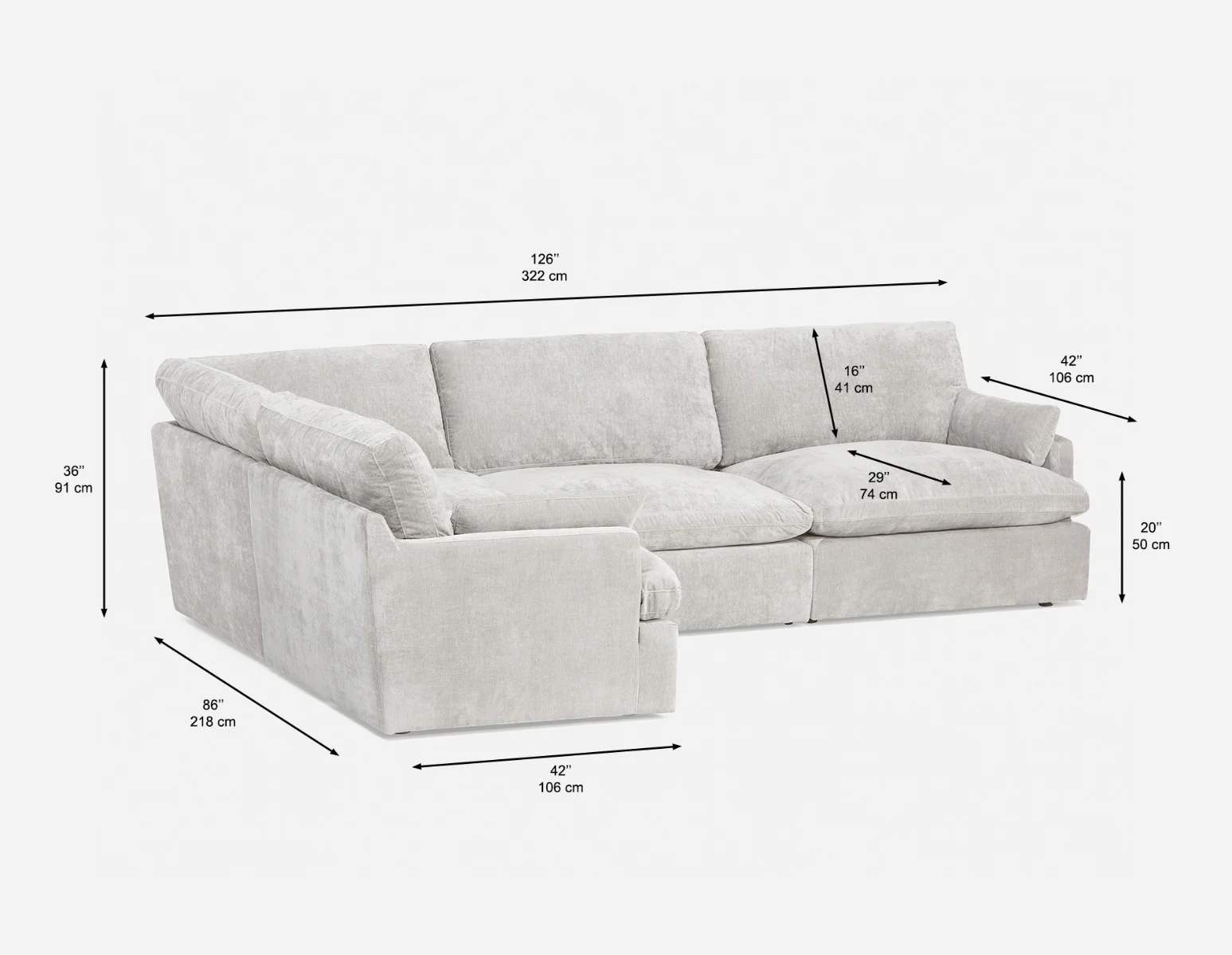 CHABLIS — 4-pc modular interchangeable sofa (11-40-74-30) - Image 6