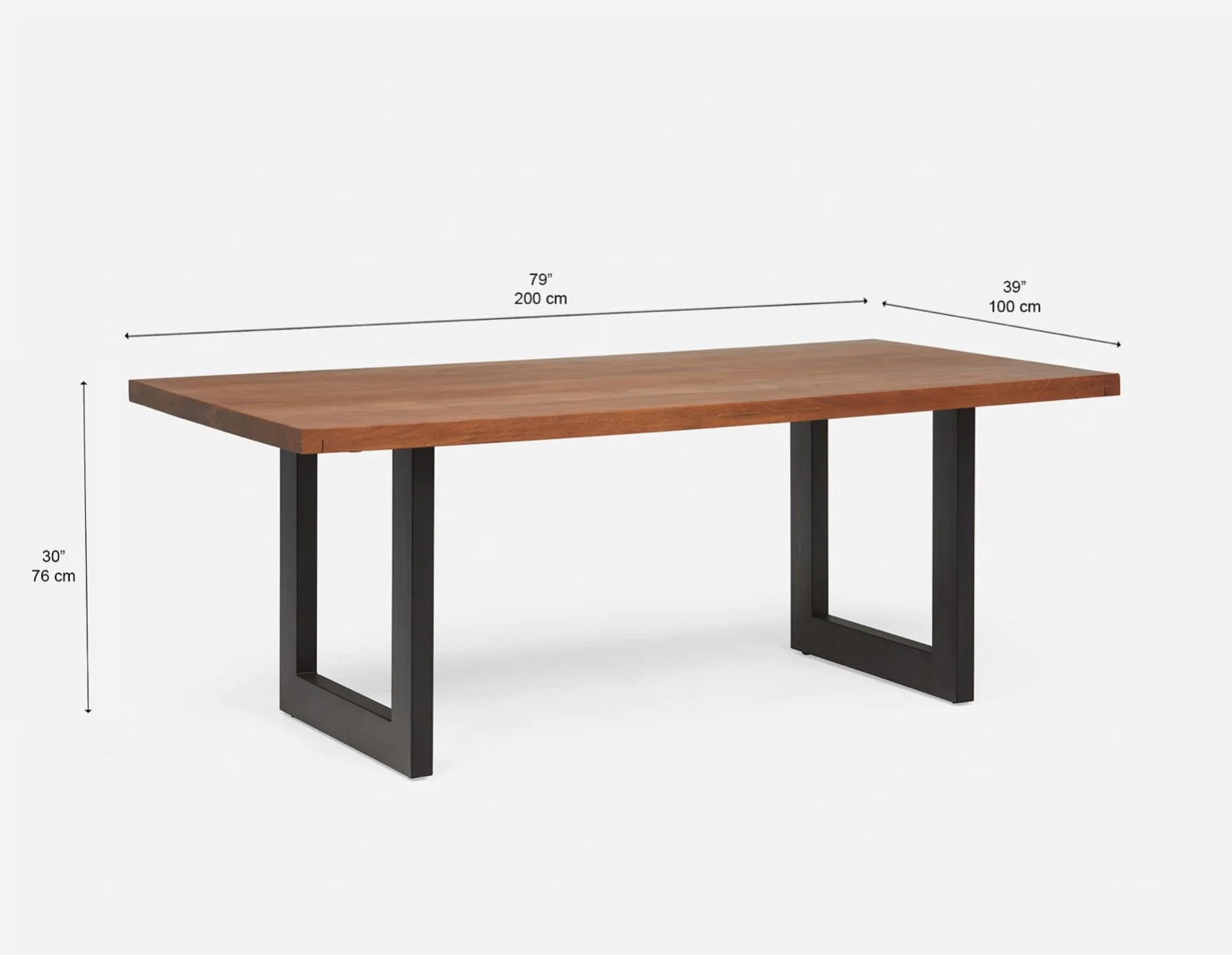 LYON — Acacia wood dining table 200 cm - Image 8