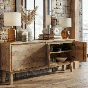 THESSALIA — Distressed solid mango wood sideboard (96-58-97-42)