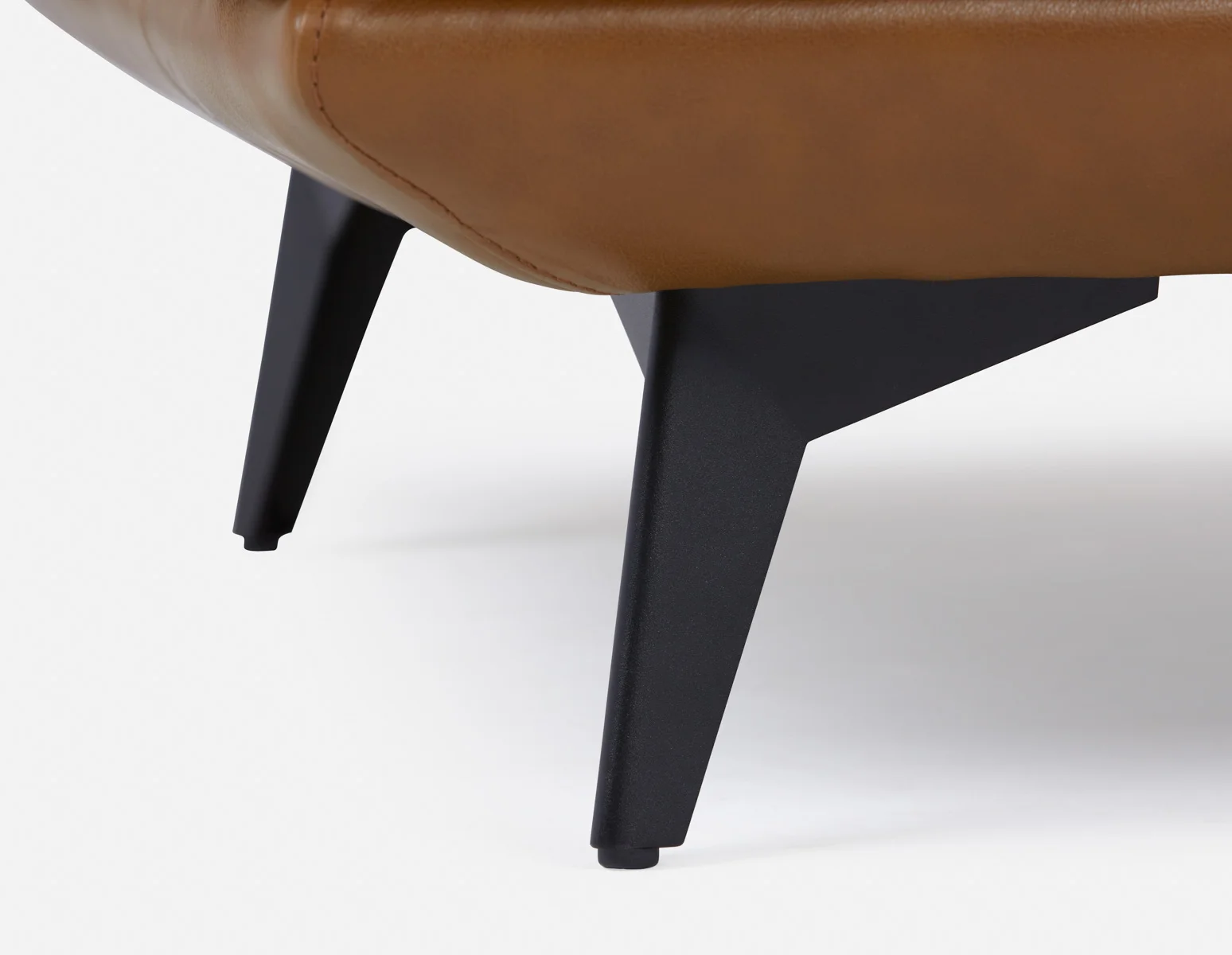ALPHA — 100% leather mid century 3-seater sofa (79-69-64-96) - Image 4