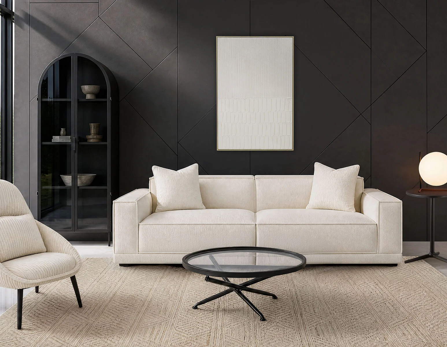 HILLARY — Modern low back 96" luxury sofa (64-85-93-10) - Image 13
