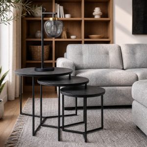ALMATY — Set of 3 aluminum and iron nesting tables