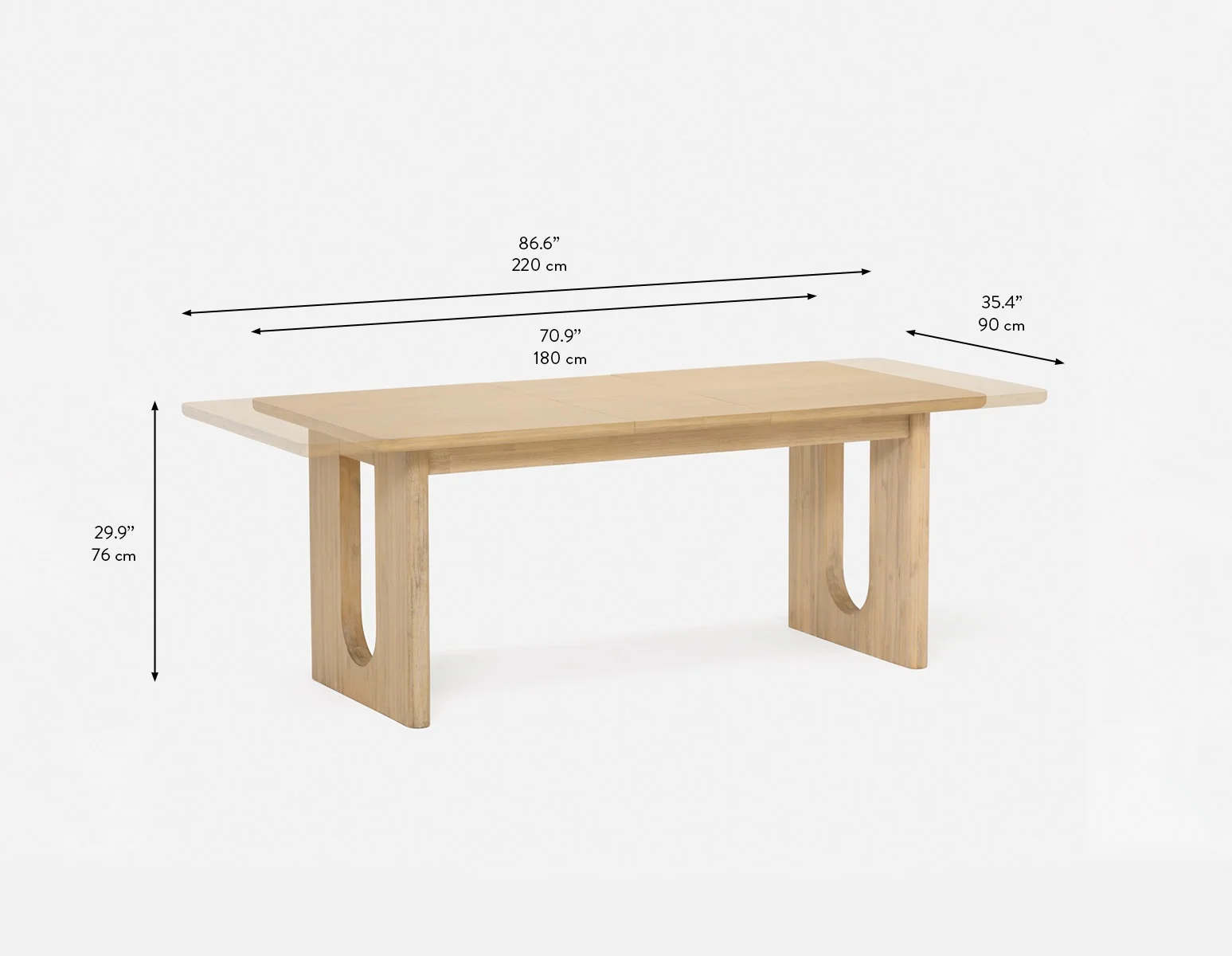 PRIYA — Extendable acacia wood dining table 180-220 cm - Image 11