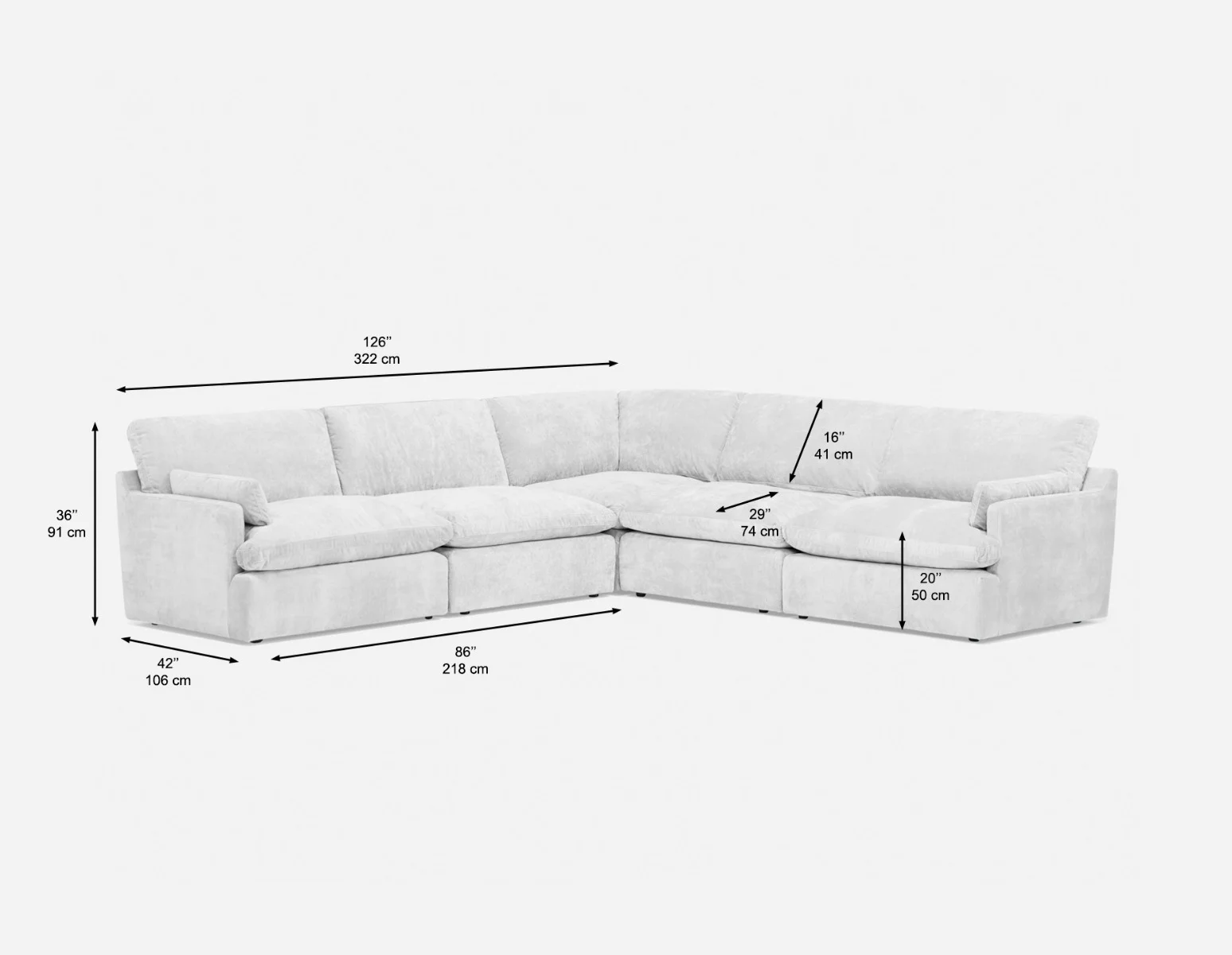 CHABLIS — 5-pc modular interchangeable sofa (53-19-55-62) - Image 6