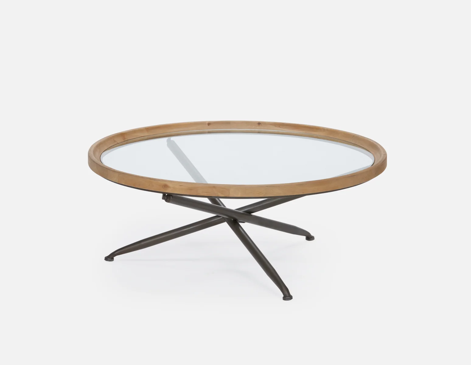 KAY — Fir wood coffee table with tempered glass top 100 cm (45-27-12-42-D) - Image 2