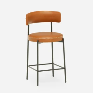 KURO — Industrial-modern counter stool with backrest 66cm (18-31-83-96)