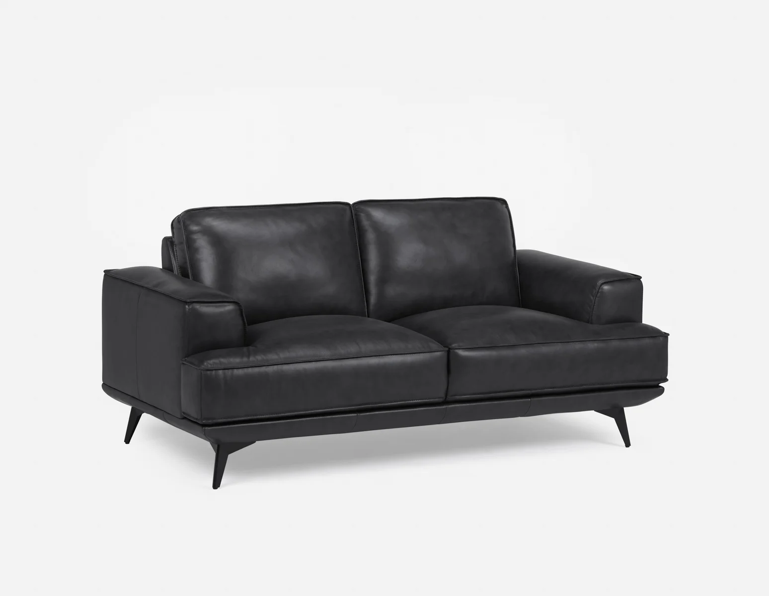 ALPHA — 100% leather mid century loveseat (68-16-19-20) - Image 12
