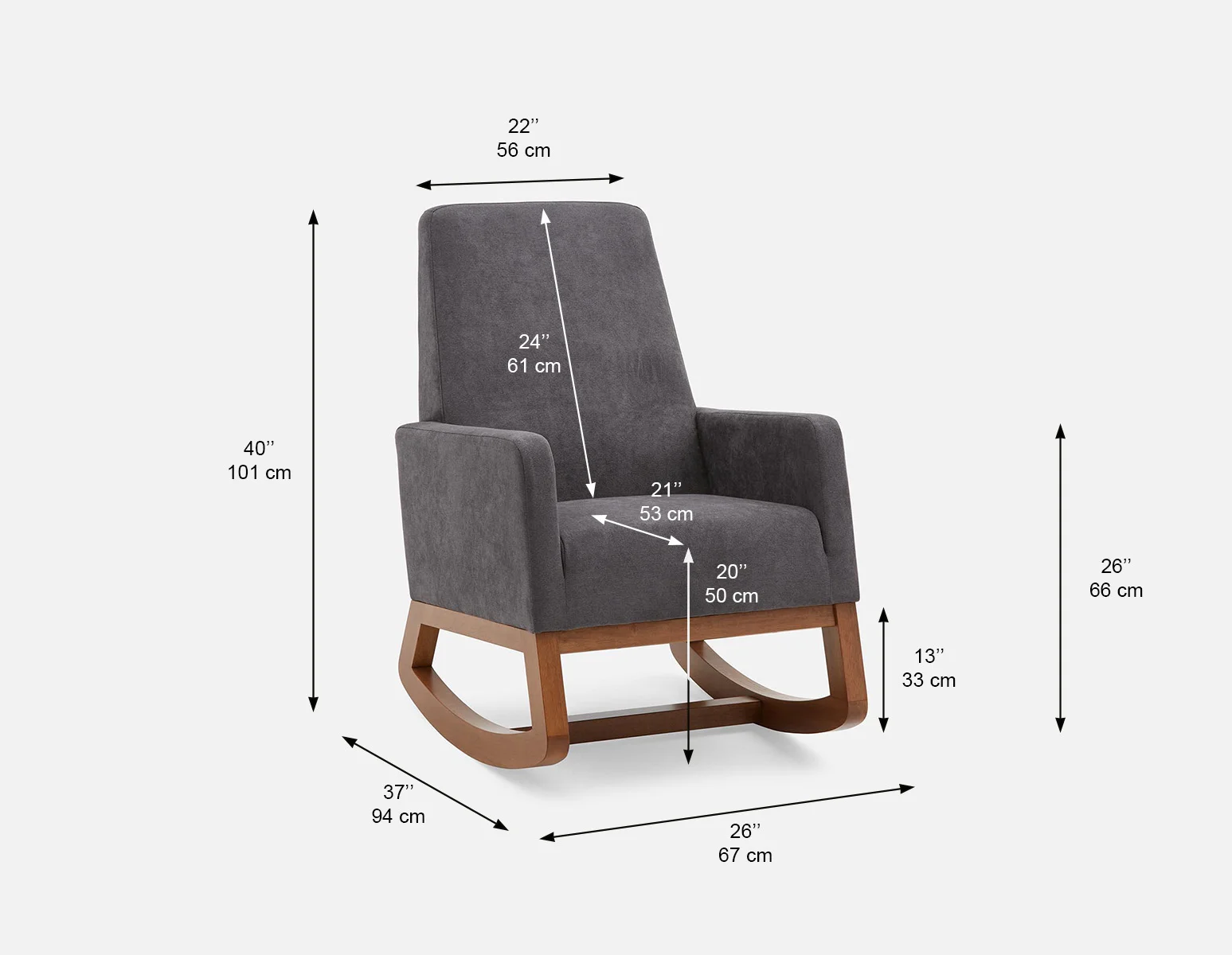 CEDRICK — Mid-century modern rocking armchair (45-46-33-33) - Image 6