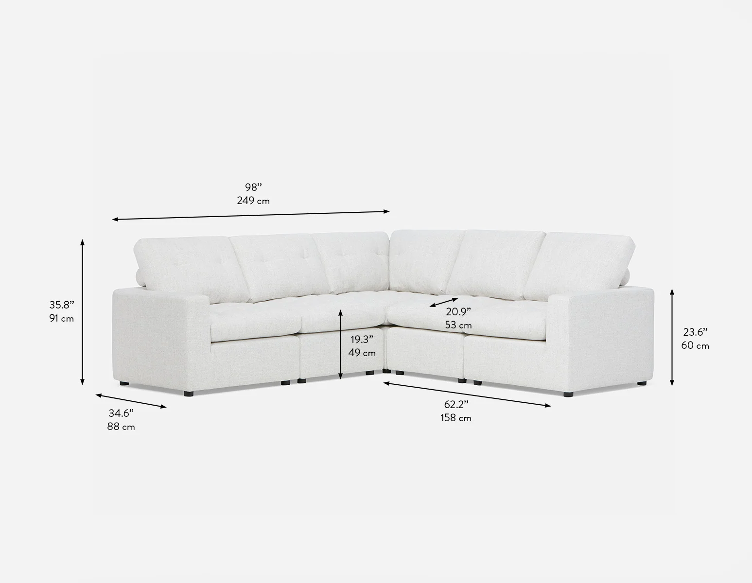 LEONIA — Contemporary sectional sofa (70-92-32-46) - Image 9
