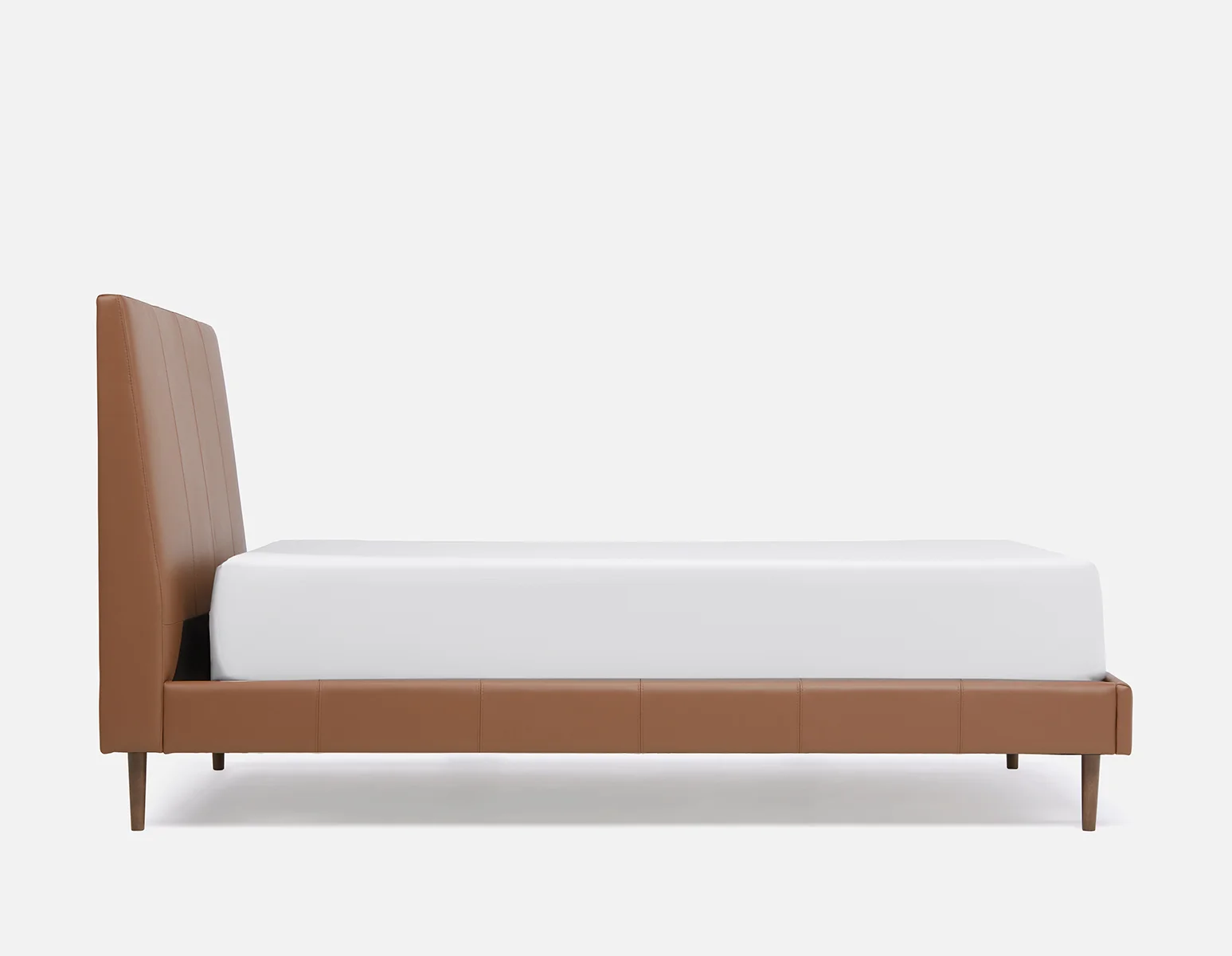 JAVIER — Mid-century modern 100% leather king size bed (95-93-52-31) - Image 9