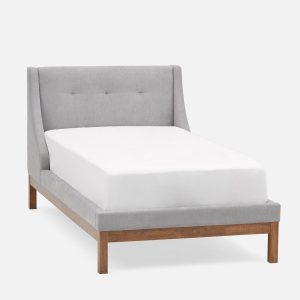 MUROL — Tufted upholstered wingback twin size bed (40-92-97-30)