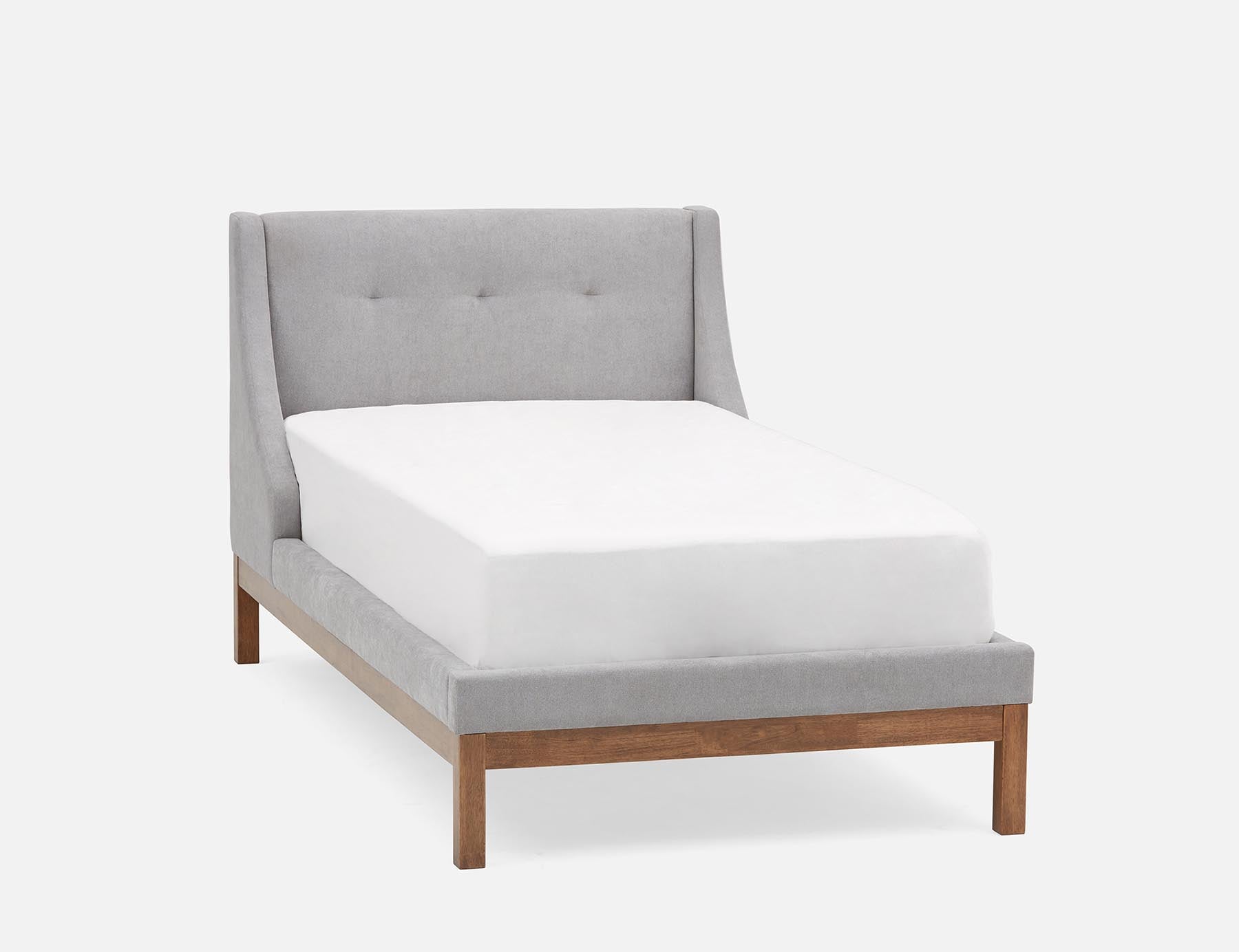 MUROL — Tufted upholstered wingback twin size bed (40-92-97-30)