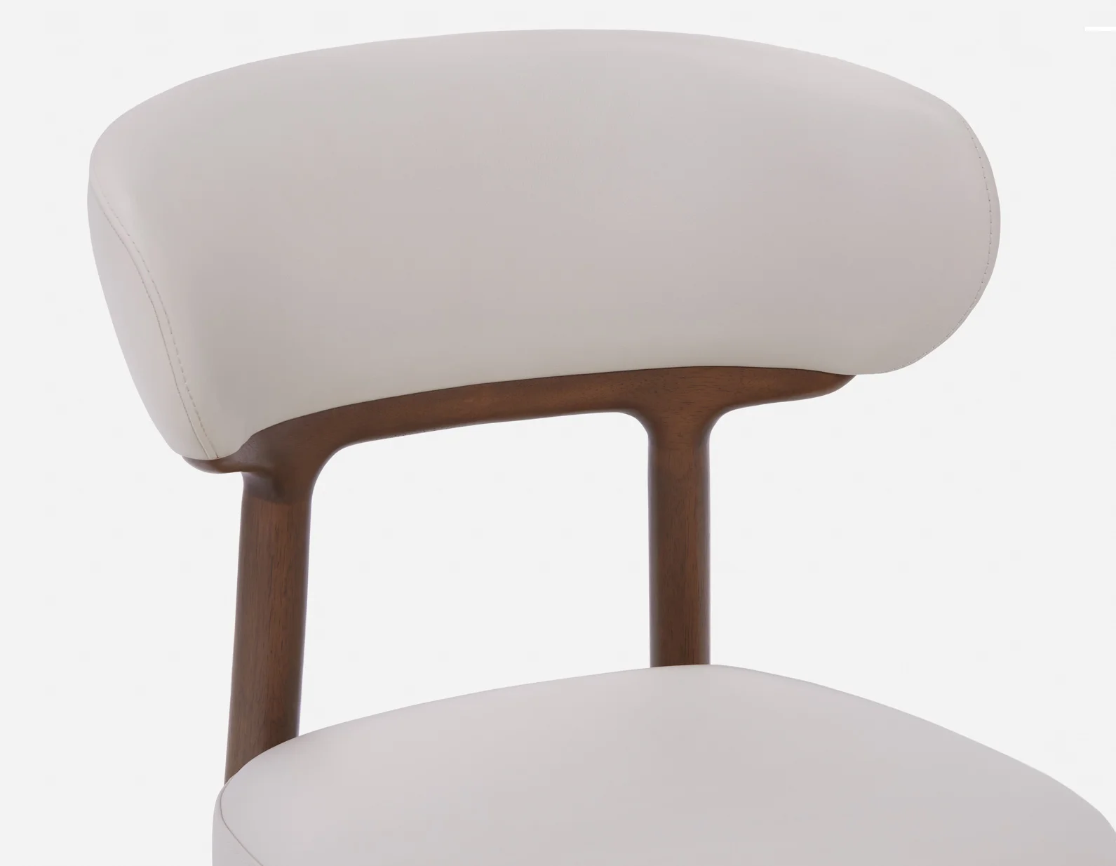 SEVILLE — 100% leather mid-century counter stool 66cm (45-12-99-34) - Image 7