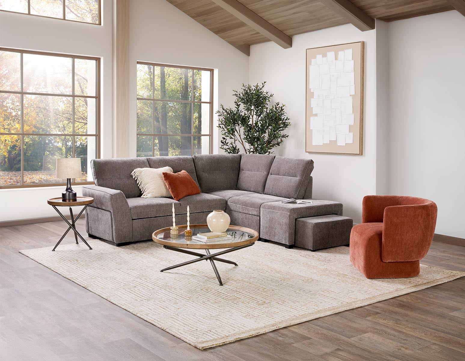 MINNESOTA — Right-facing sectional sofa-bed with storage (05-26-28-30)