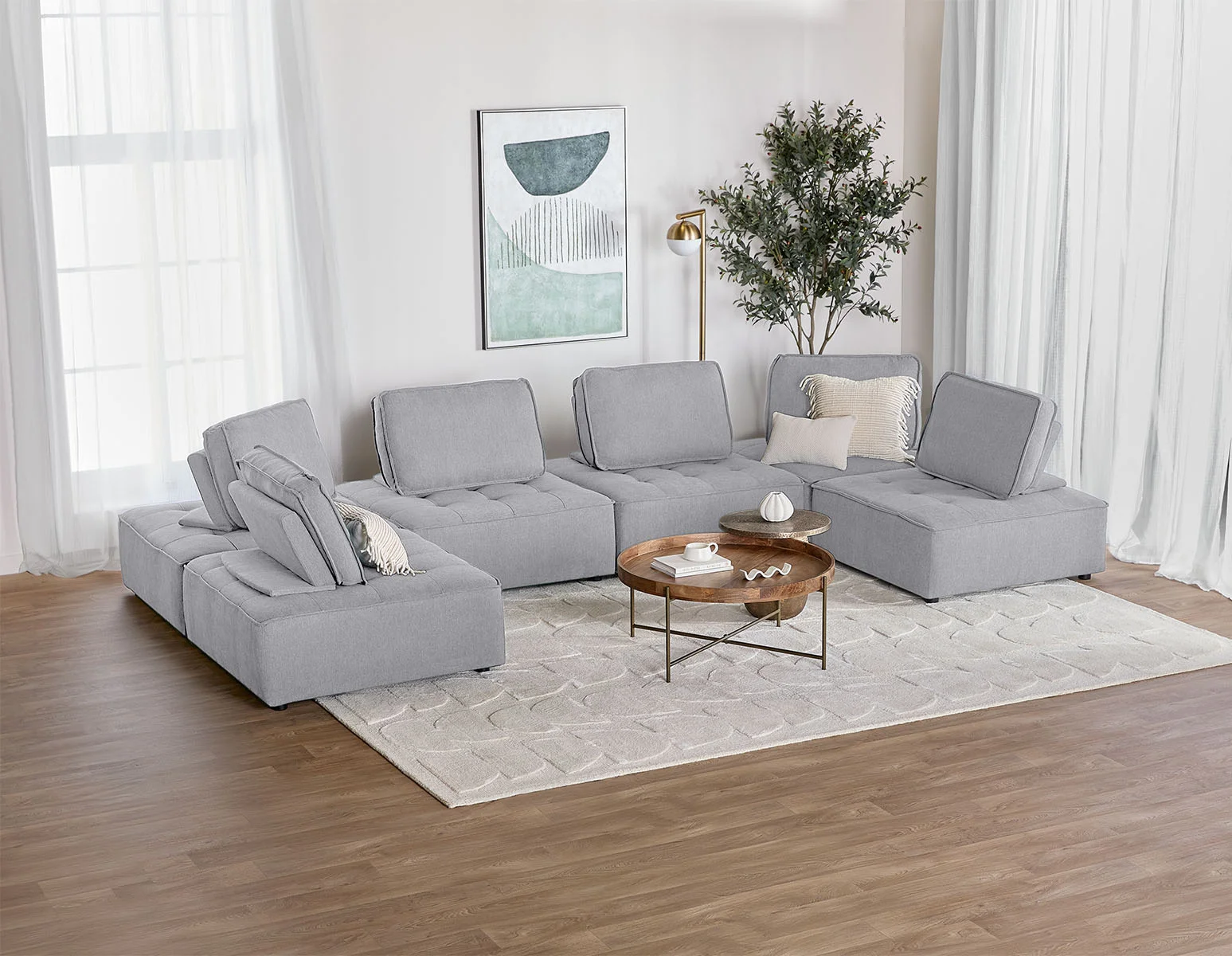 LEON — 6-pc modular interchangeable sofa (38-76-91-62) - Image 13