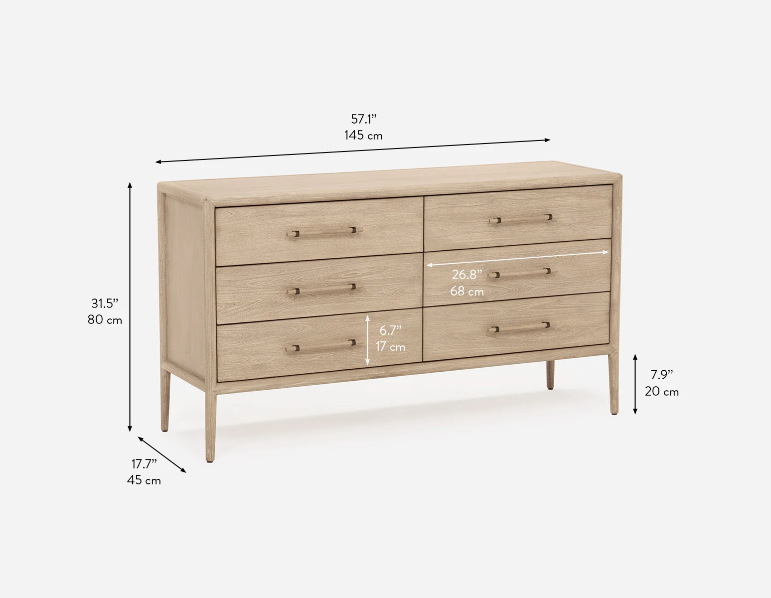 SAHARA — Minimalist scandinavian 6-drawer dresser - Image 13