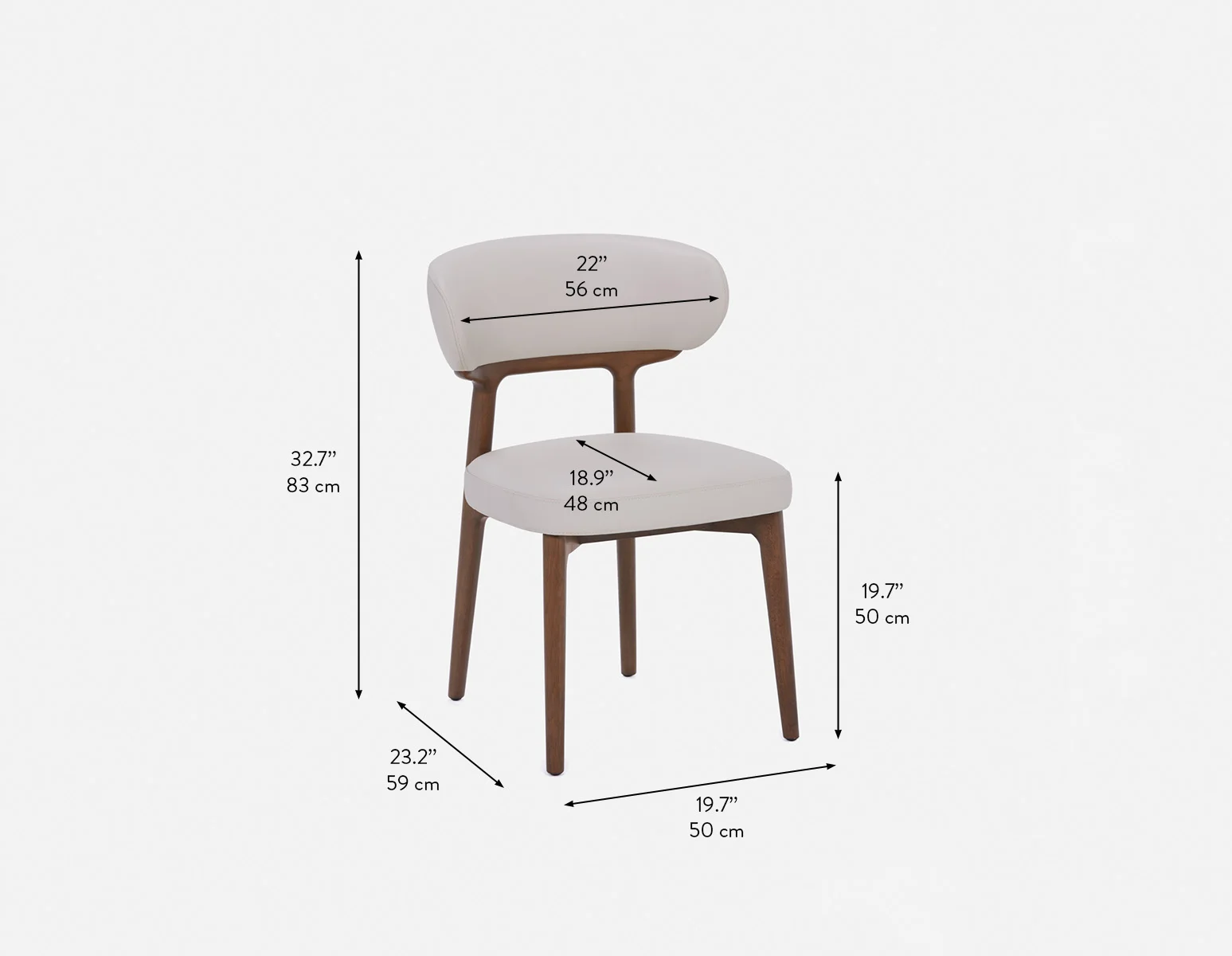 SEVILLE — 100% leather mid-century dining chair (48-33-04-34) - Image 12