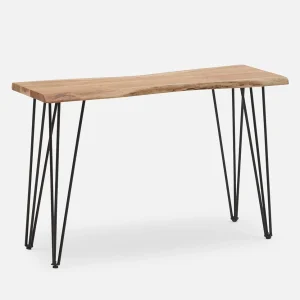 RENO — Solid acacia wood console table 120 cm