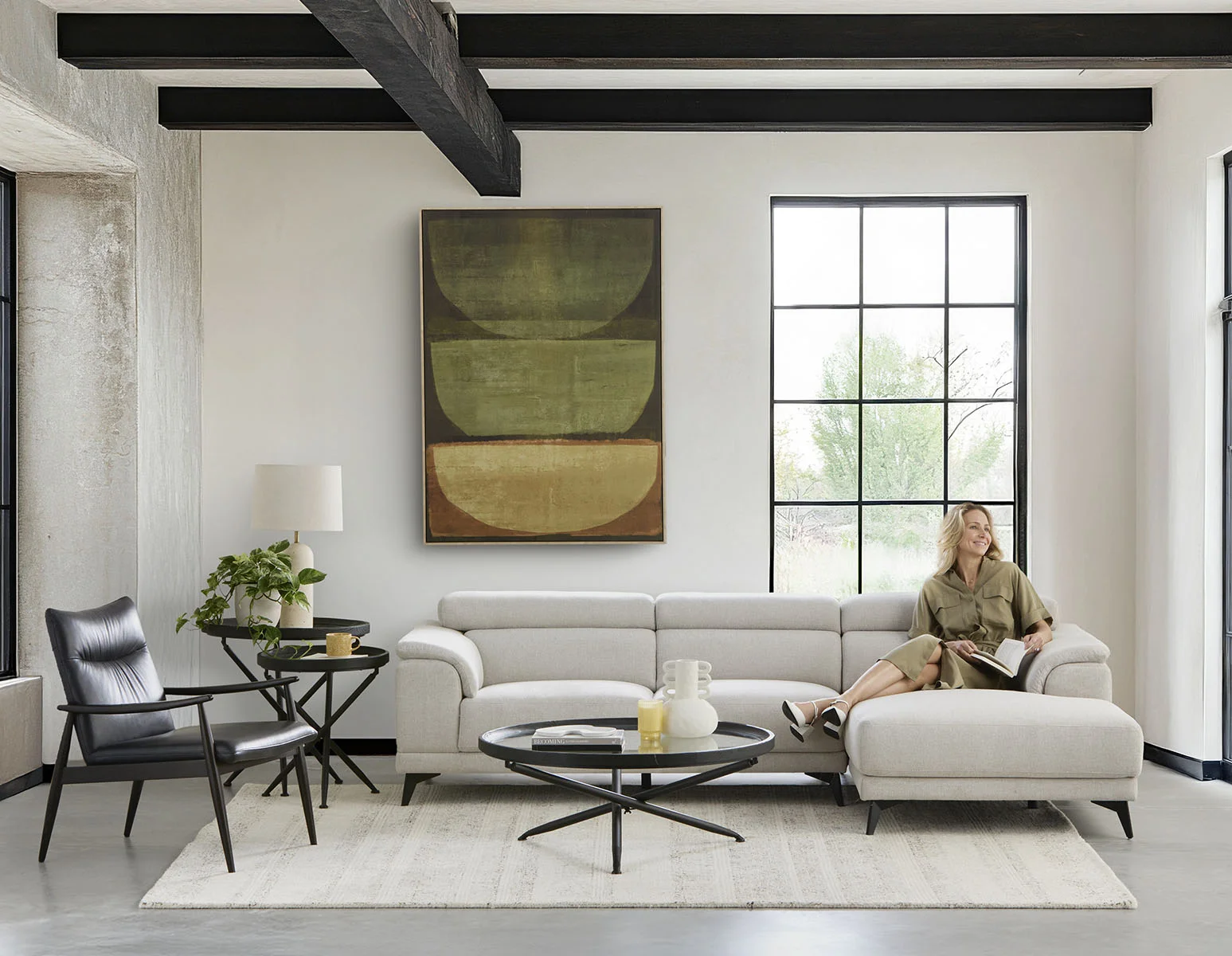 VENTURA — Modern right-facing sectional sofa (70-13-53-95)