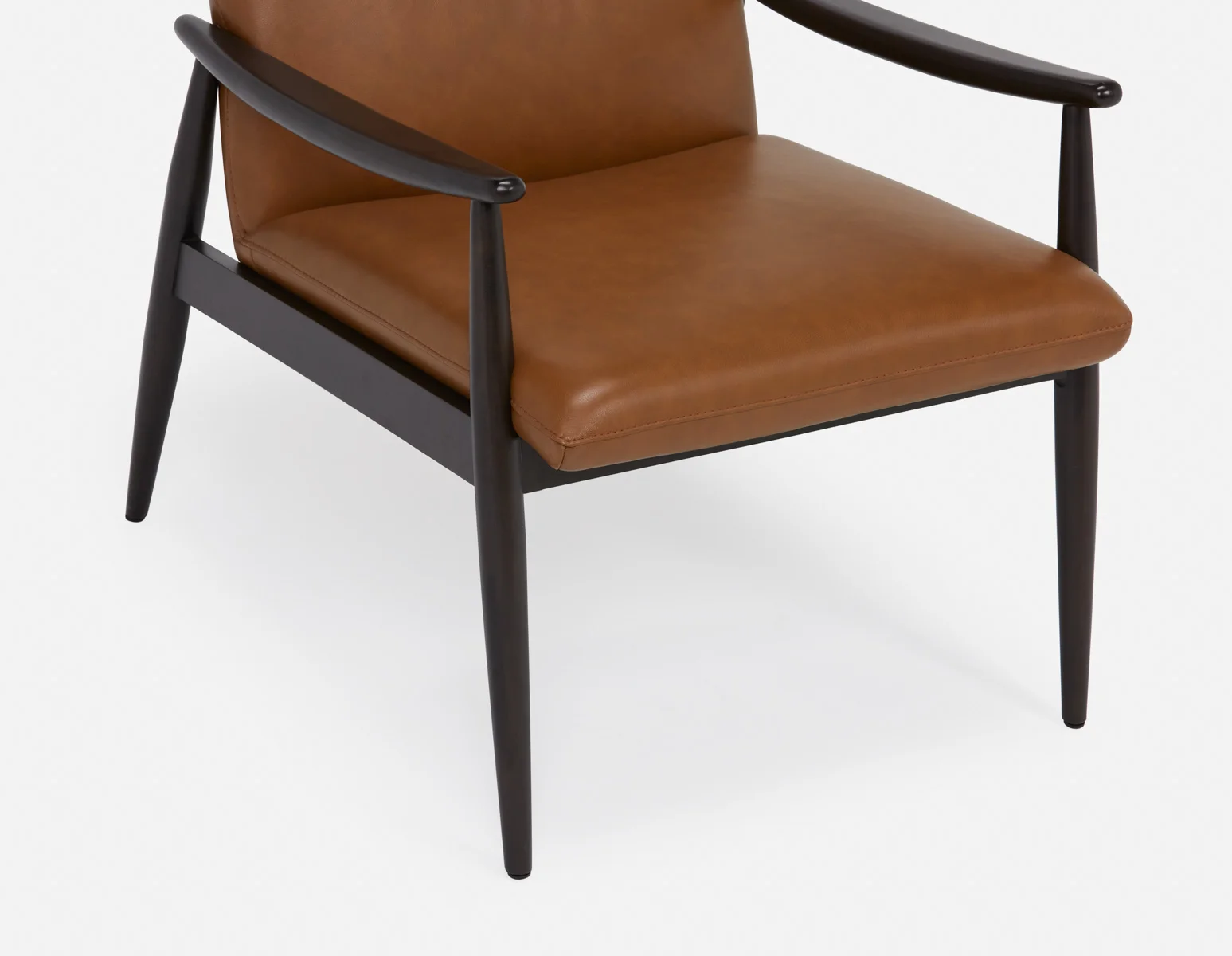LATONA — 100% leather mid-century modern accent chair (71-53-26-96) - Image 7