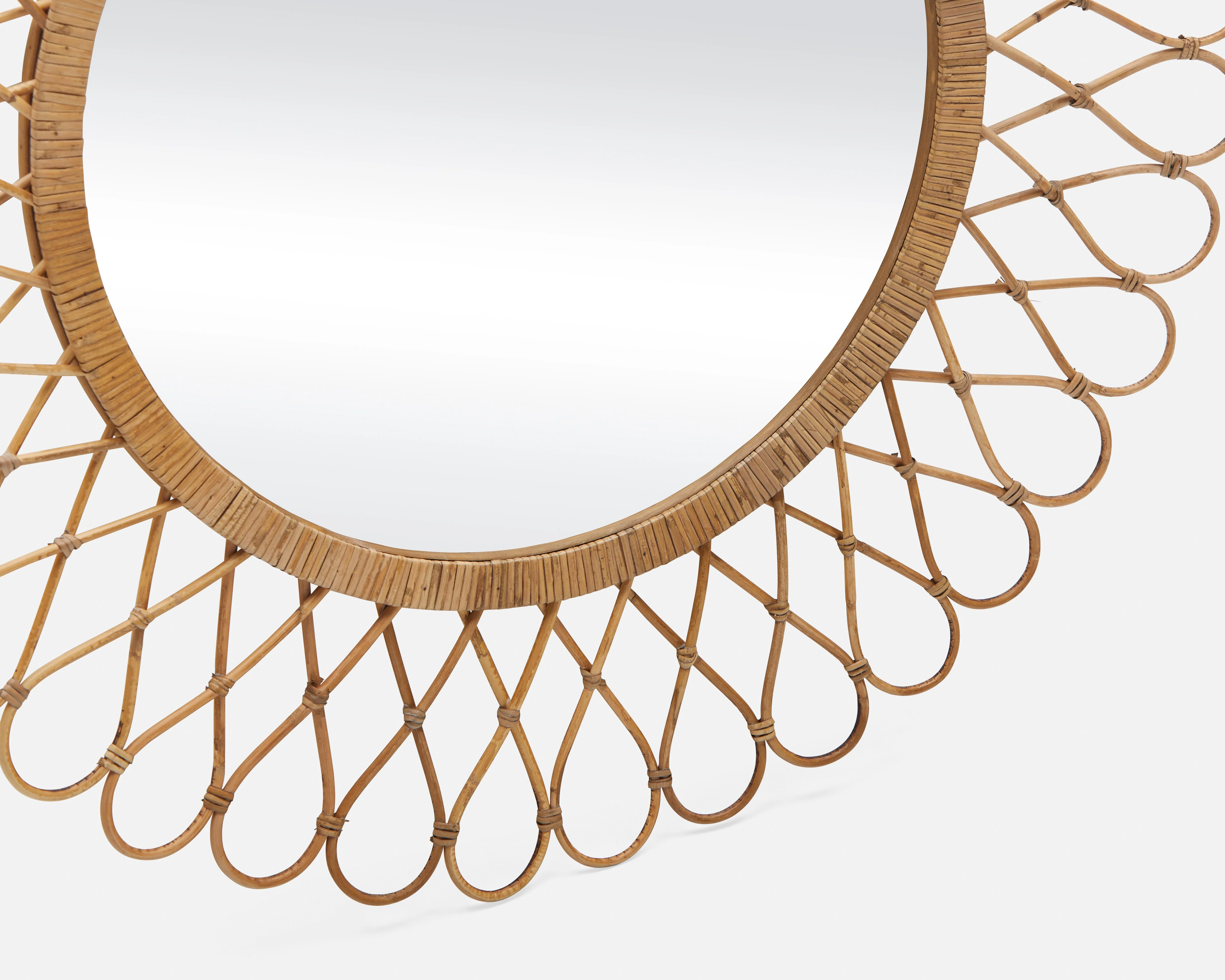 BANNON — Rattan framed mirror 104 cm - Image 3