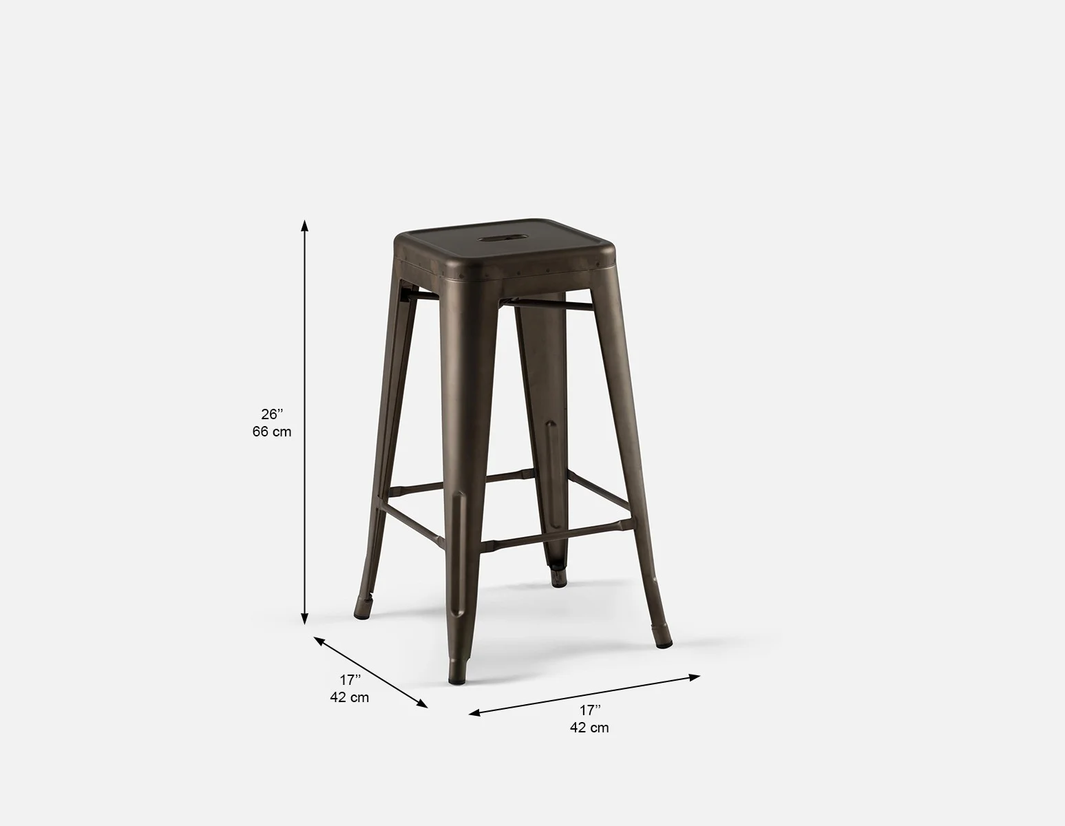 HUDSON — Iron counter stool 67 cm (92-15-15-52) - Image 5