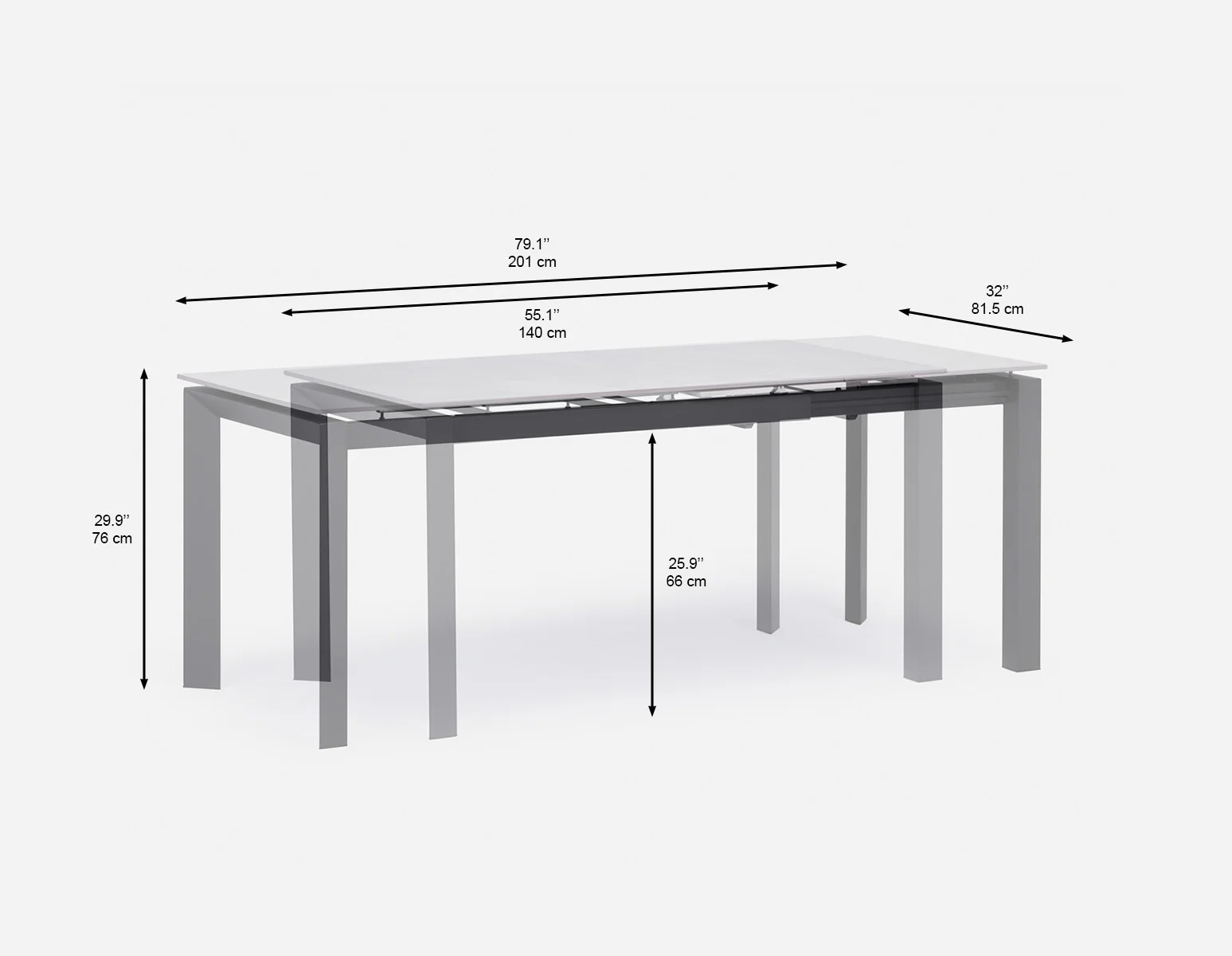WILLIS — Extendable modern dining table 140 cm to 200 cm (83-16-31-08-F) - Image 11