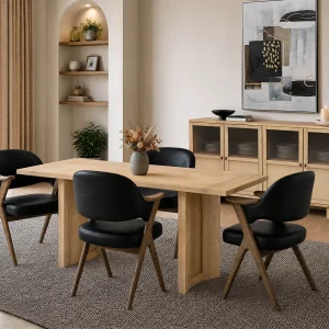 GILLIS — Modern farmhouse acacia wood dining table 160 cm