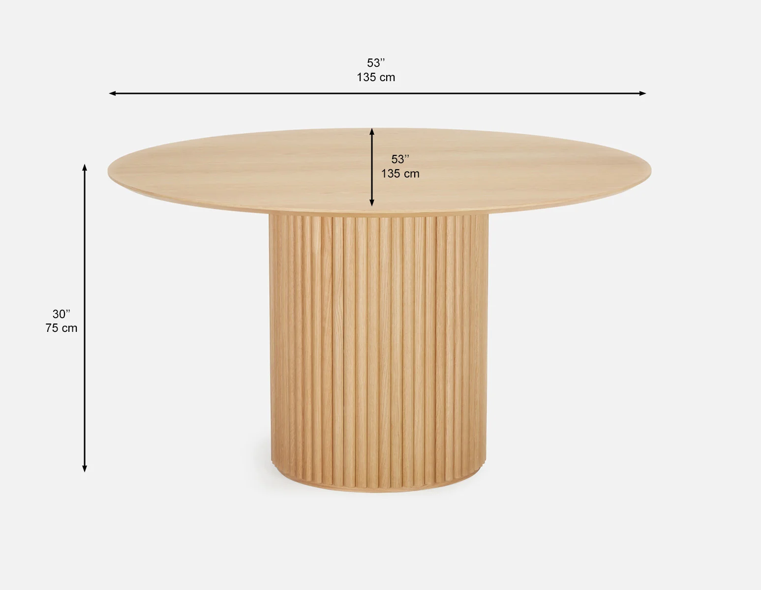 RHODES — Round dining table 135cm (54-09-35-42) - Image 8