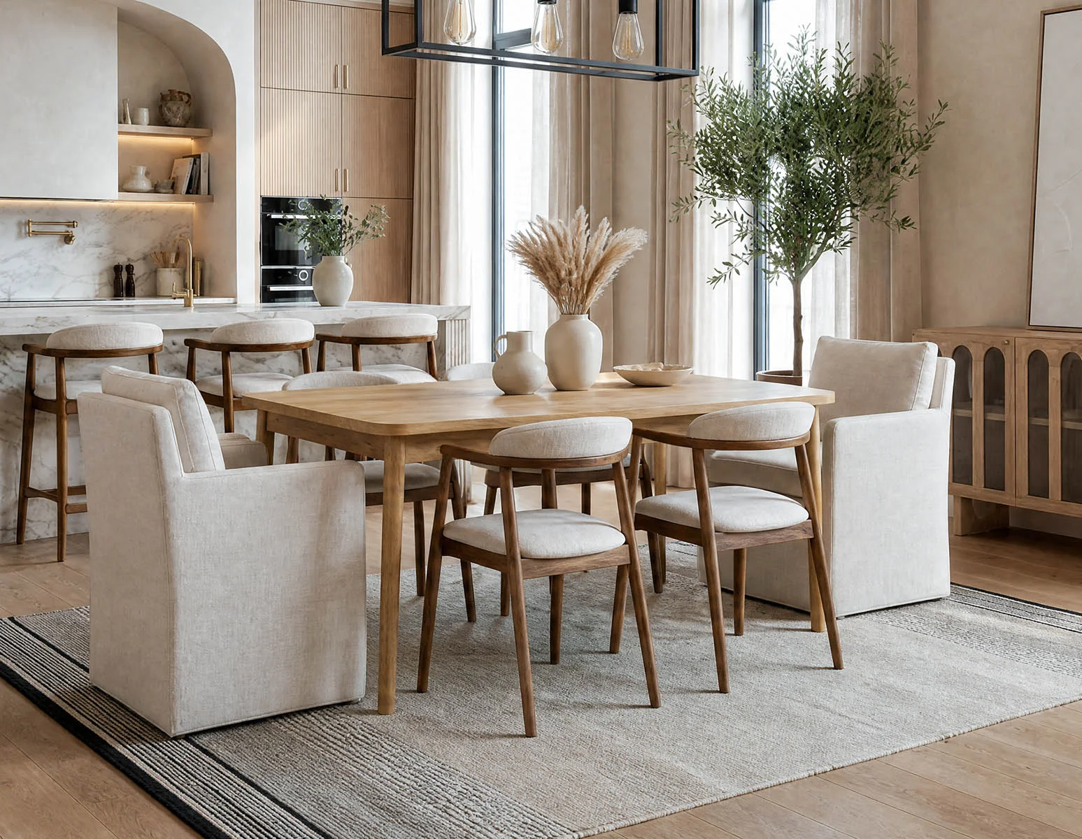 DALTON — Rustic farmhouse extendable acacia wood dining table 180cm - Image 18