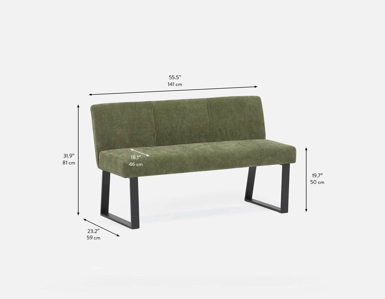 JASON — Industrial-modern dining bench with backrest (99-87-57-70) - Image 10