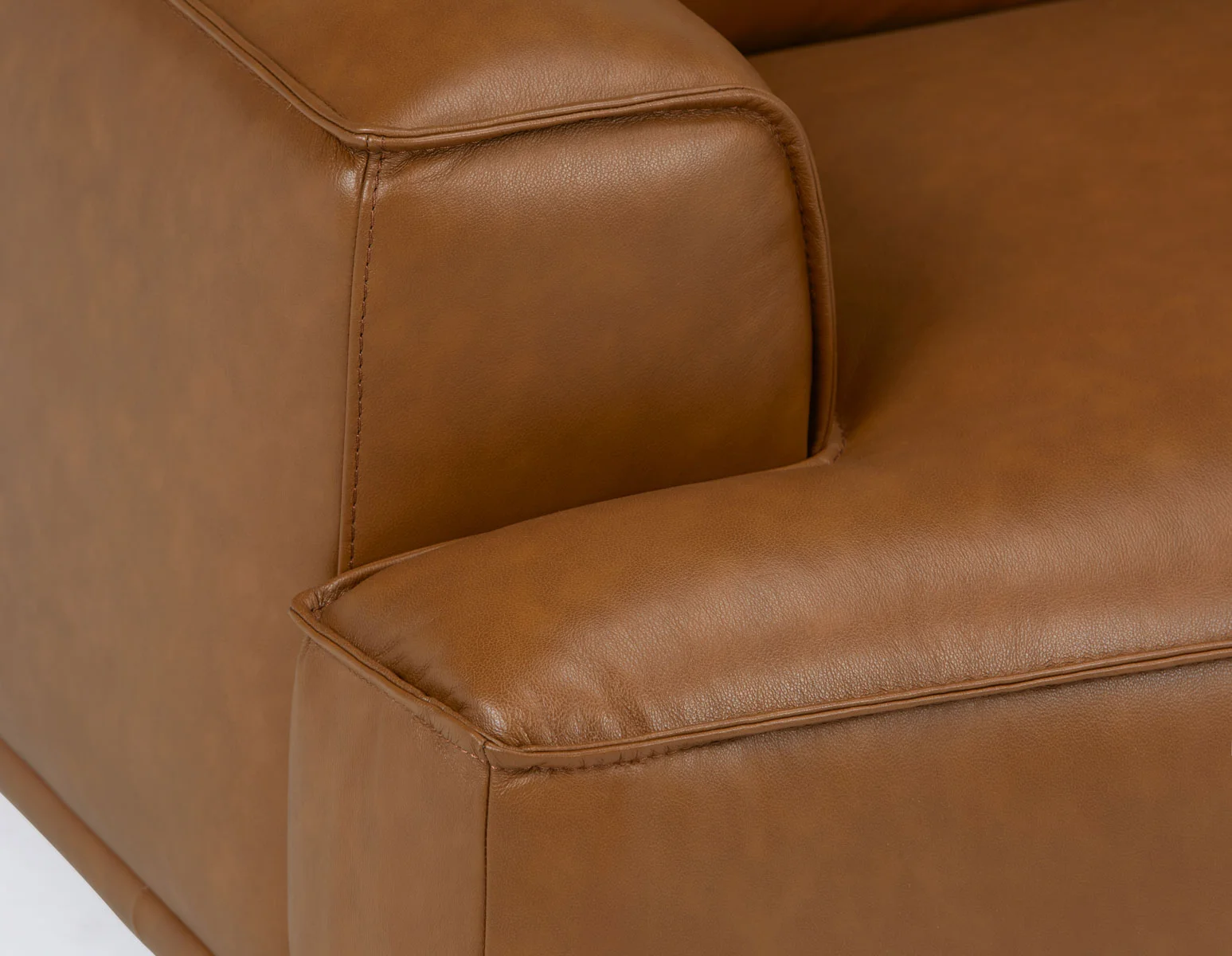 ALPHA — 100% leather mid century 3-seater sofa (79-69-64-96) - Image 5