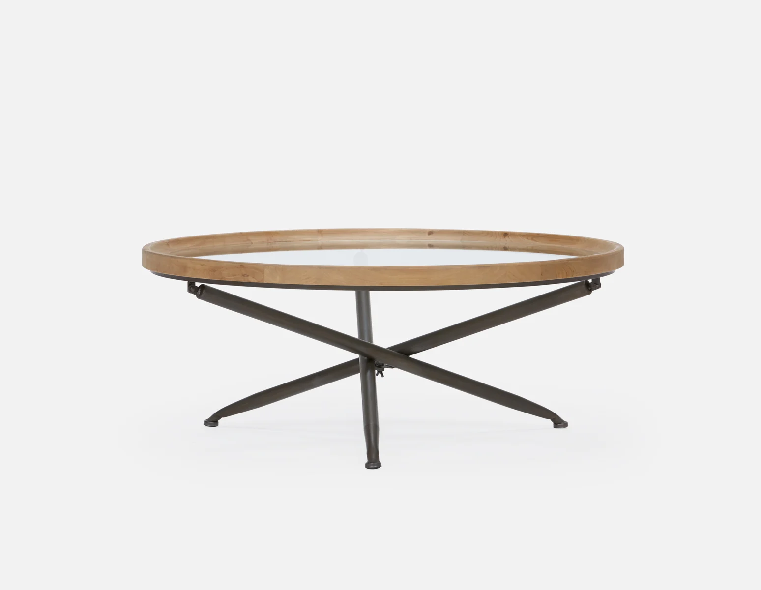 KAY — Fir wood coffee table with tempered glass top 100 cm (45-27-12-42-D) - Image 5