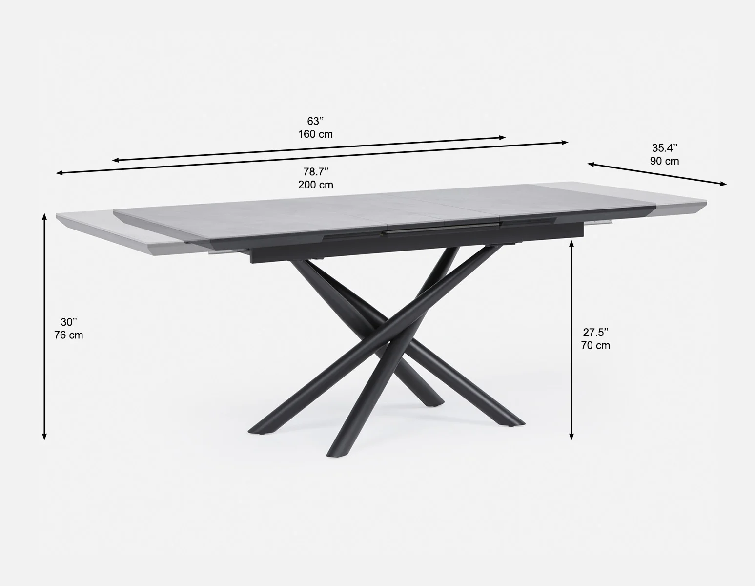 TUVA — Modern contemporary extendable ceramic dining table 160cm-200cm - Image 12