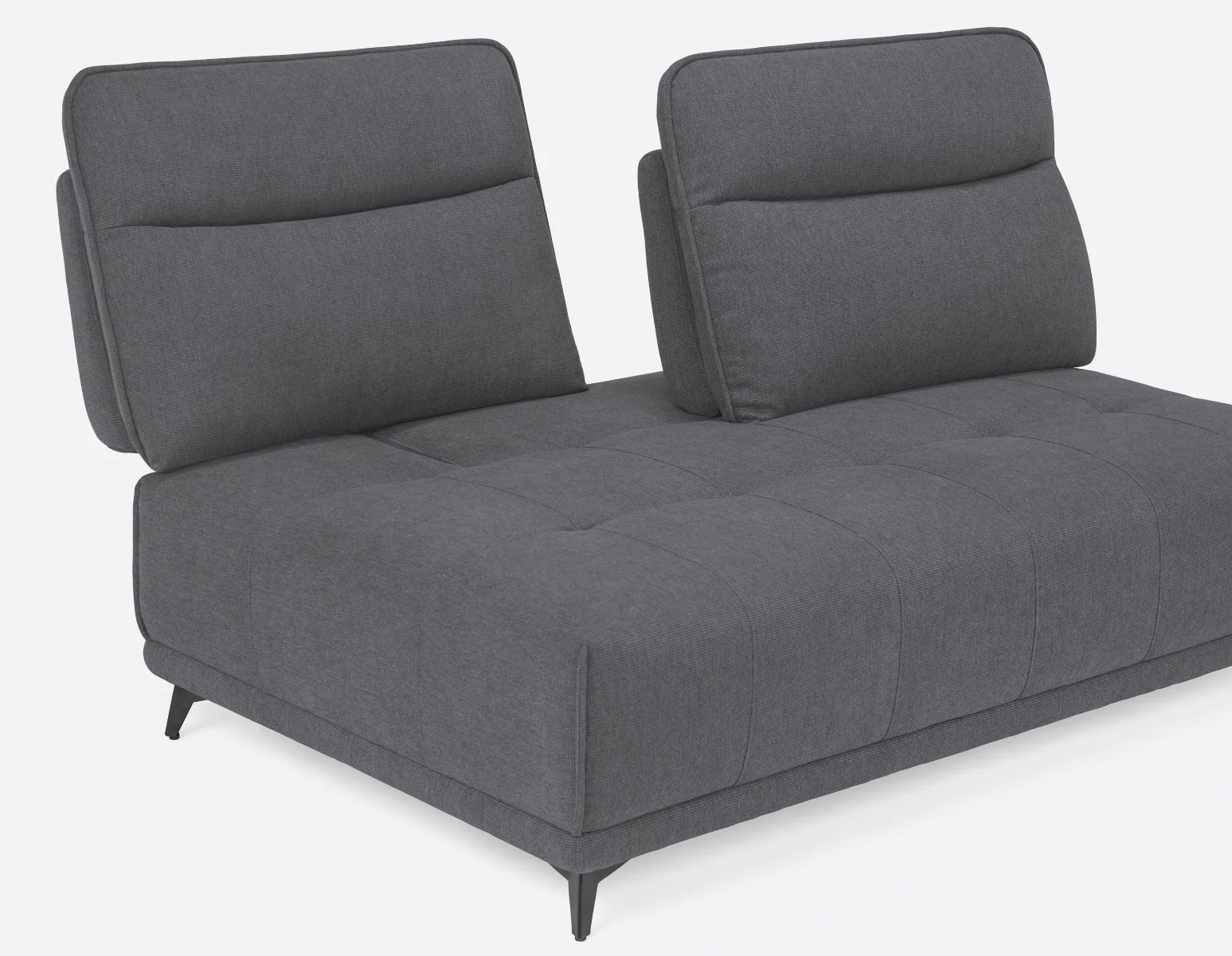 SIMON — Modern contemporary armless loveseat with adjustable backrest (75-79-85-30) - Image 3