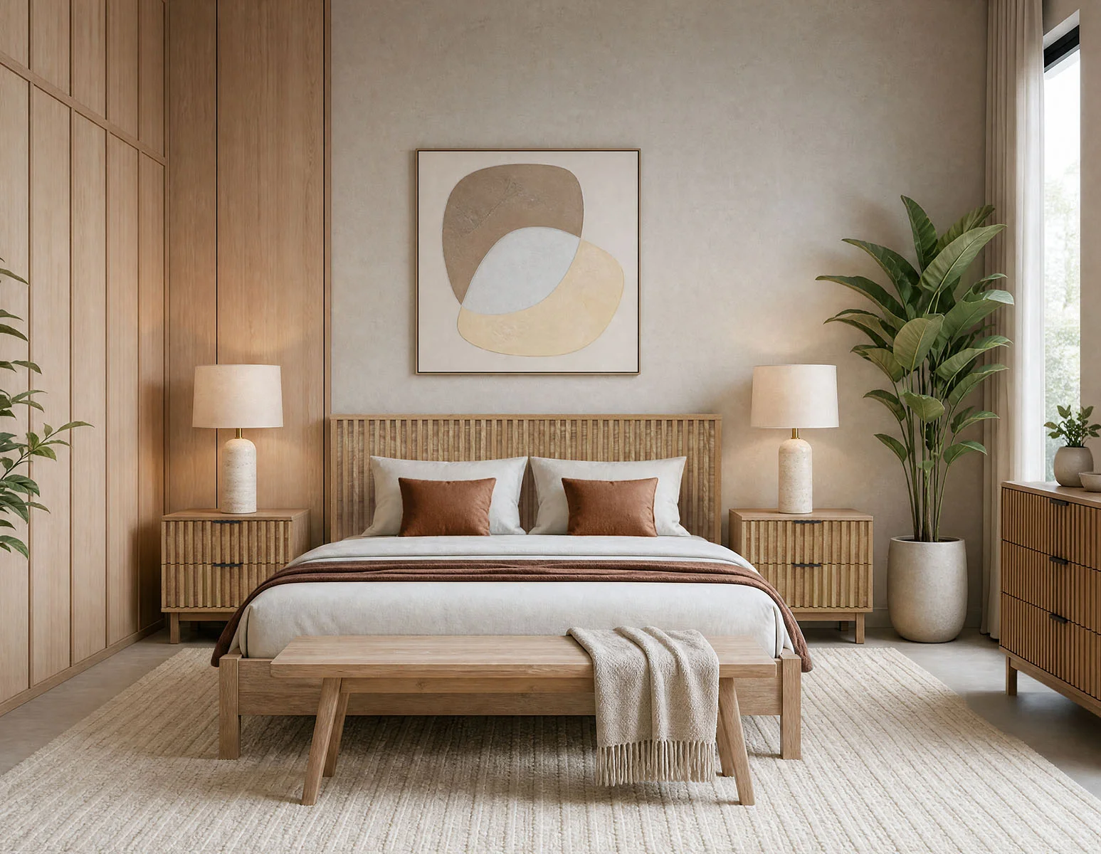 RIONA — Japandi style double-bed