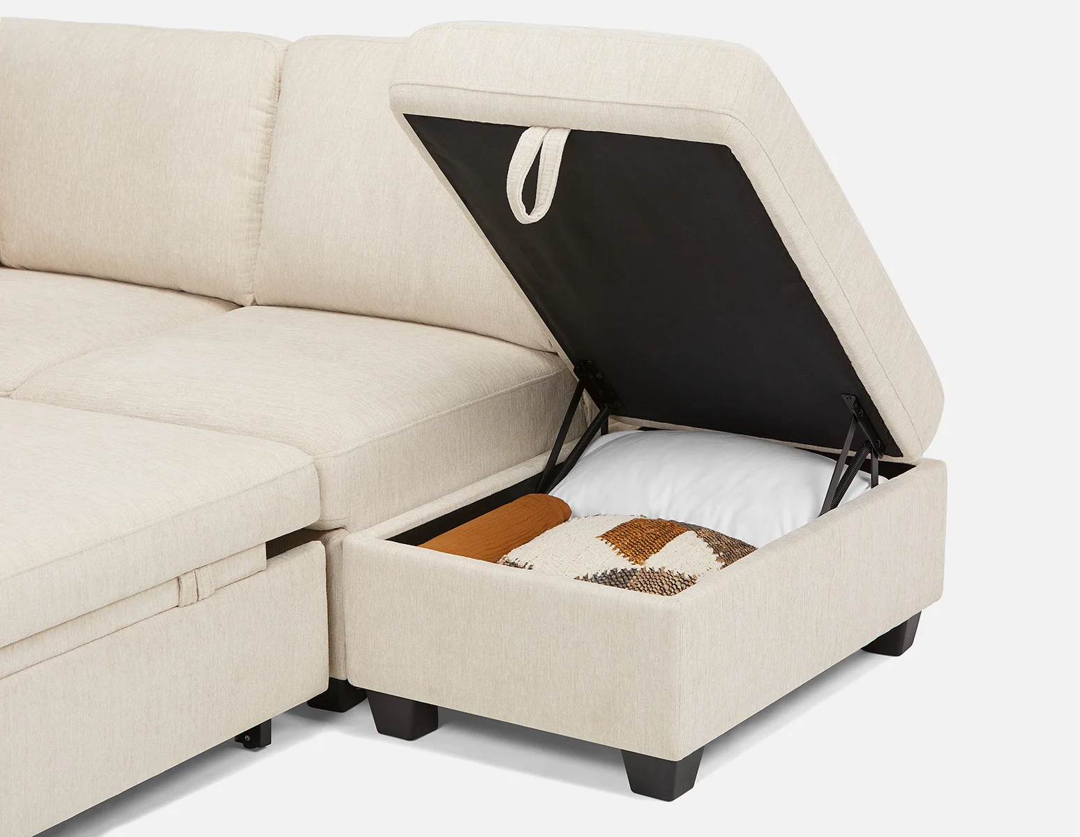 DELPHINE — Traditional right-facing sectional sofa-bed with storage (28-94-59-95) - Image 4