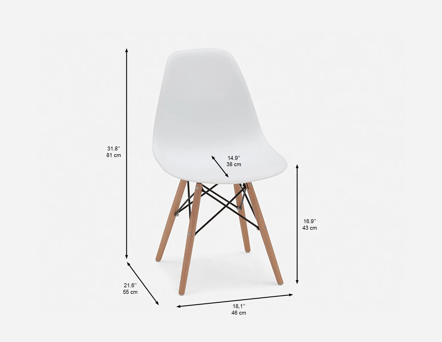 EIFFEL — Mid-century modern chair with solid beech wood legs (90-10-11-10) - Image 6