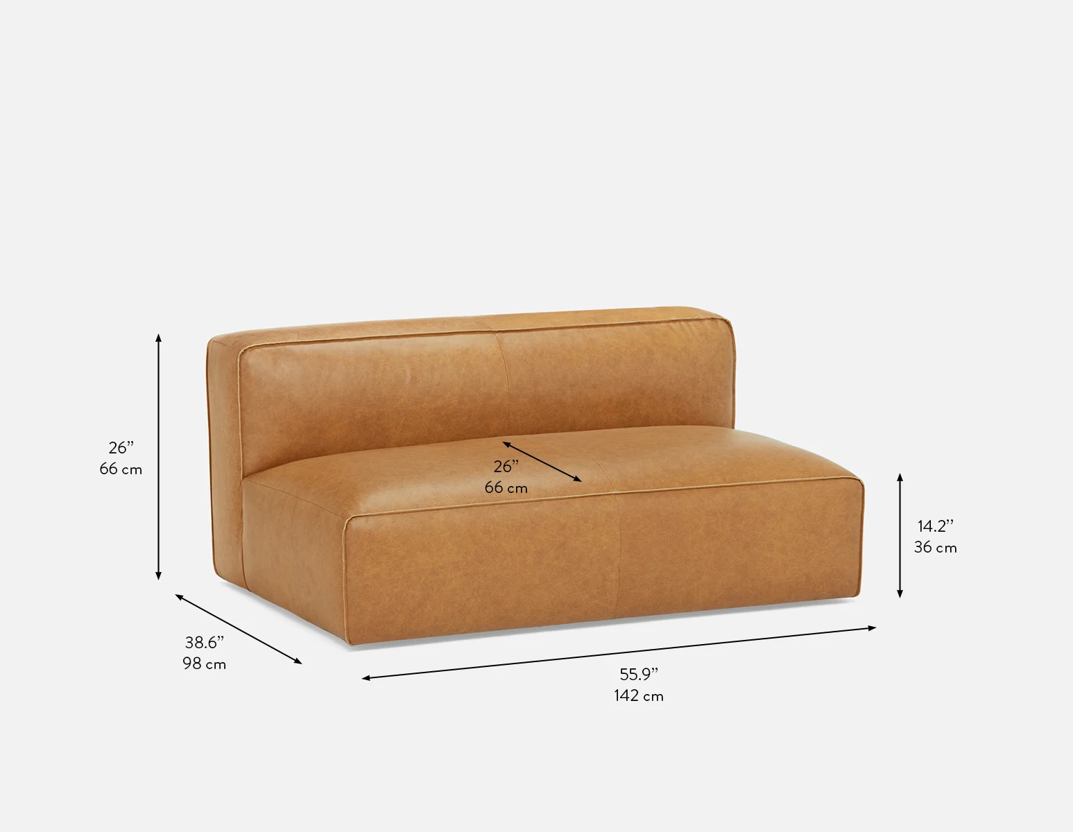 MONTE — 100% leather classic loveseat sofa (63-78-96-49) - Image 14