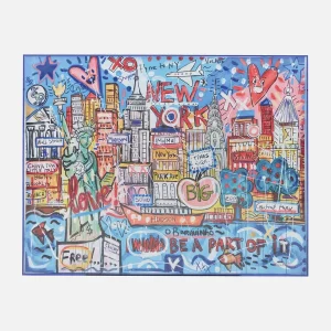 CITY JFK — Acrylic shadow box art 85 x 110 cm