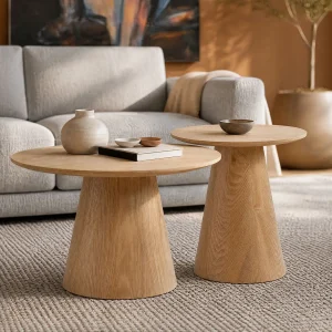 SORENO — Minimalist contemporary round end table 60 cm (95-75-14-42)