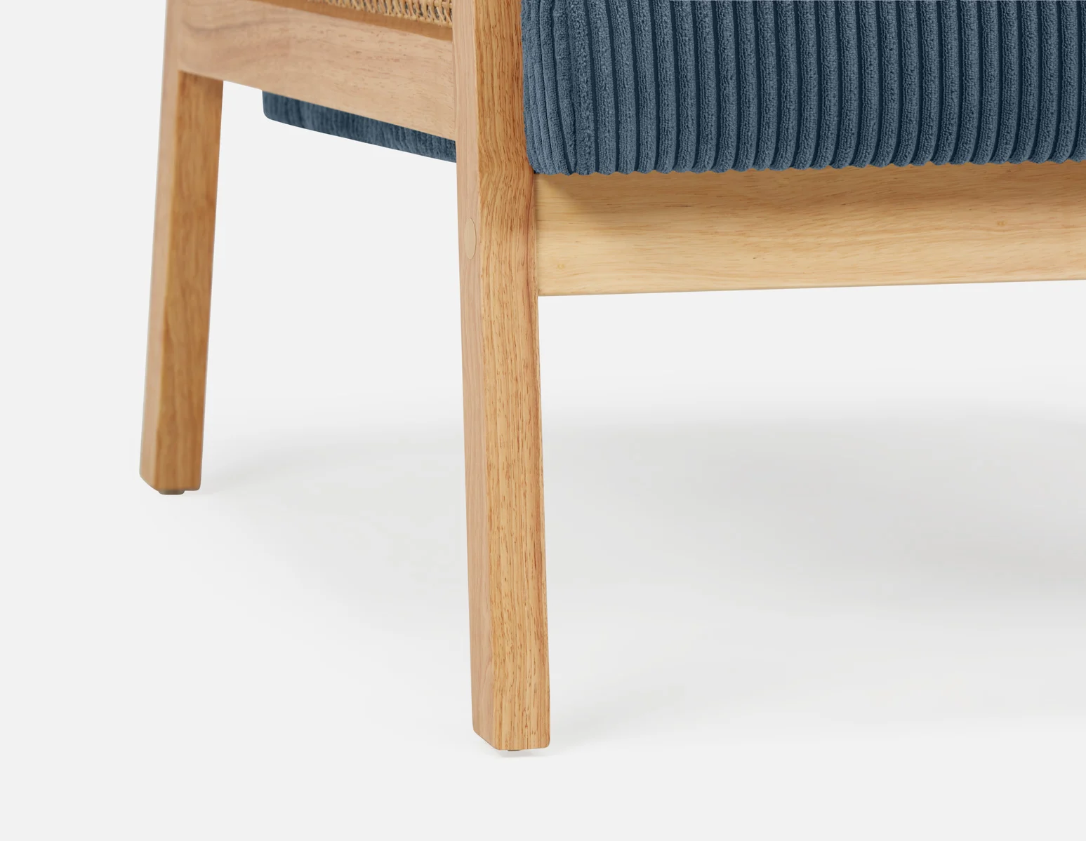 BECKETT — Armchair with corduroy and rattan accents (58-39-40-60) - Image 5