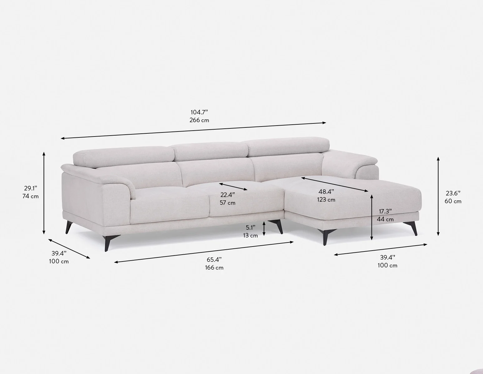 VENTURA — Modern right-facing sectional sofa (70-13-53-95) - Image 13