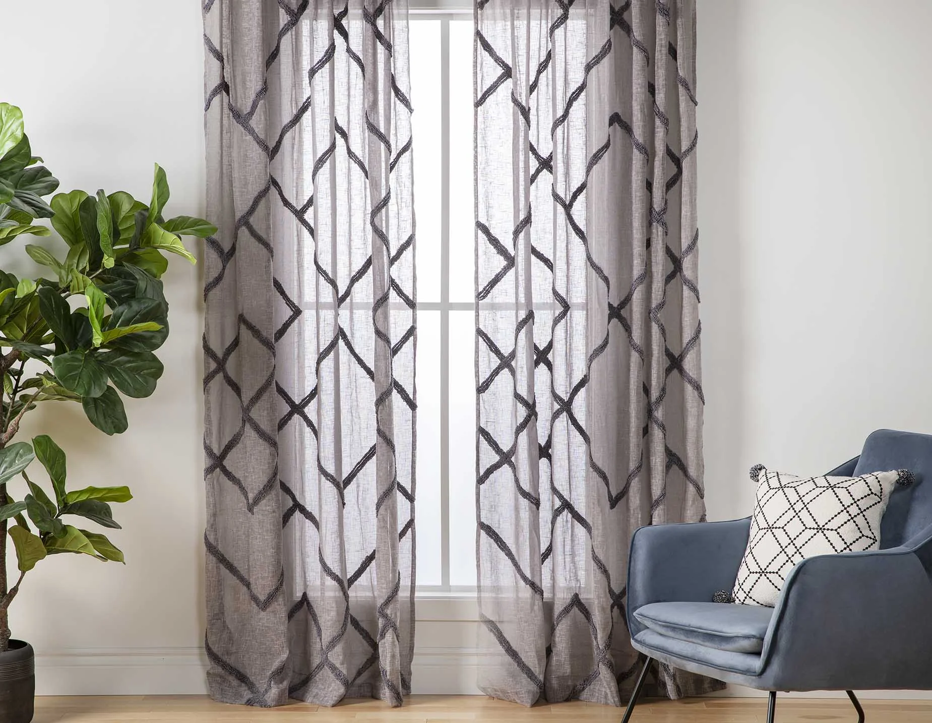 GEO — Set of 2 sheer curtain panels (92-06-11-30) - Image 5