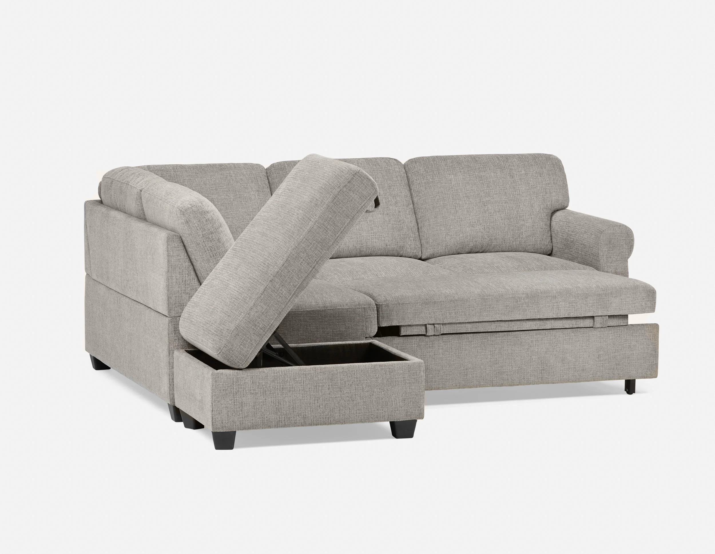 DELPHINE — Traditional left-facing sectional sofa-bed with storage (45-46-23-30) - Image 13