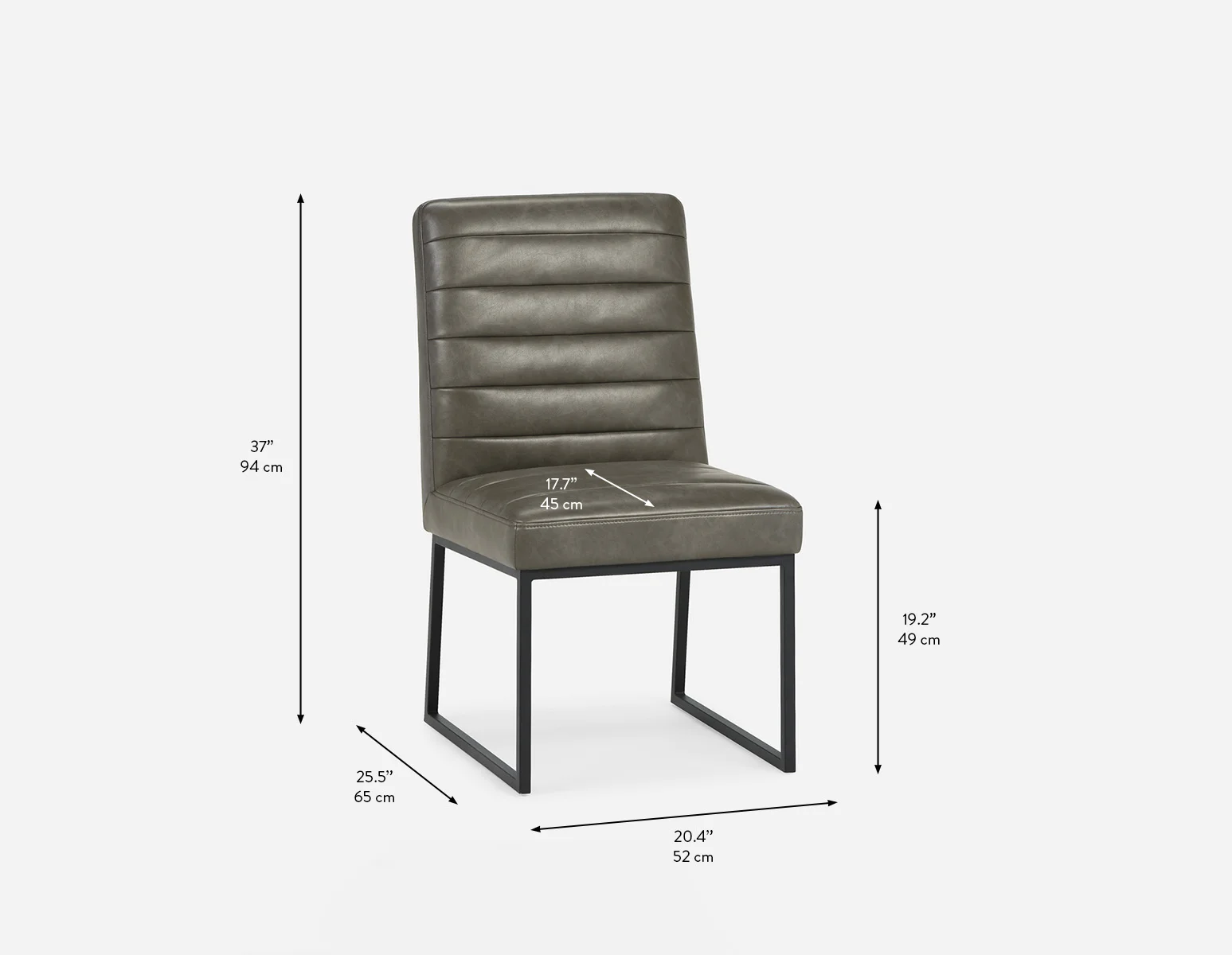 BARI — Synthetic leather dining chair (33-76-82-30) - Image 8