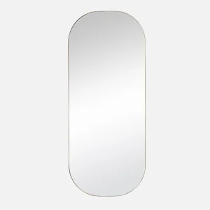 DENNES — Oval stainless steel mirror 50 cm x 120 cm
